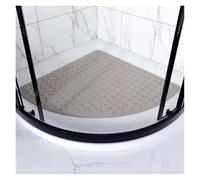 HKYBCF Alfombrilla de baño Alfombrilla Antideslizante for baño con Ventosa y Puntos de protrusión, Alfombrilla Ducha for Masaje pies, for Puerta en Forma Abanico, Divertida(Khaki,80 80CM)