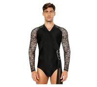 HKYBCF Baile Latino Mens Tango Latin Dance Top Long Sleeve Swallowtail Shirt Tops for Flamenco Ballrooms para Hombres(Black A,S)