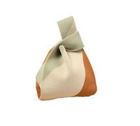 HKYBCF Bolsa de muñeca Knot Bolso de hombro reutilizable for mujer y niña, bolso mano tejido, muñeca con nudo hecho a, 2 uds(Green)