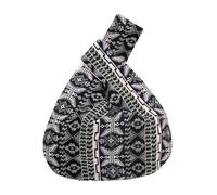 HKYBCF Bolsa de muñeca Knot Bolso de muñeca con nudo for mujer, bolso mano Vintage hecho a, Mini cubo portátil estampado flores, pliegue gran capacidad(Color-06)