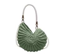 HKYBCF Bolsa Tejida Bolso bandolera con cadena de perlas y concha caracol, bolso for mujer tejido a crochet, mano compacto elegante para Mujer