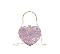 HKYBCF Bolsos de pedrería Bolso de mano con forma corazón y cristales incrustaciones diamantes, ideal for bodas, fiestas ocasiones especiales(Color 7)