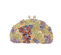 HKYBCF Bolsos de pedrería Bolso de noche, bolso Minaudière, mano con cristales, metal diamantes marca, for bodas y fiestas(SKY BLUE)