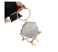 HKYBCF Bolsos de pedrería Bolso de noche con brillantes y diamantes imitación, bolso mano clásico for banquetes, bodas, fiestas, bailes carnaval(Silver)