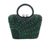 HKYBCF Bolsos de pedrería Bolsos de noche for mujer con cristales brillantes y, ideales for bodas, novias fiestas(Green)