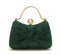 HKYBCF Bolsos de pedrería Bolsos de noche for mujer con lentejuelas, purpurina, metal, perla, for banquetes, bodas, novias(GREEN)