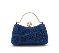 HKYBCF Bolsos de pedrería Bolsos de noche for mujer con lentejuelas, purpurina, metal, perla, for banquetes, bodas, novias(BLUE)