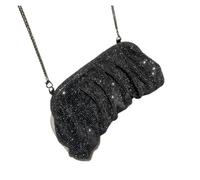 HKYBCF Bolsos de pedrería Bolsos de noche plegables hechos a mano con diamantes imitación, bolsos lujo for bodas y fiestas(Black)