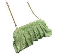 HKYBCF Bolsos de pedrería Bolsos de noche plegables hechos a mano con diamantes imitación, bolsos lujo for bodas y fiestas(Green)