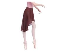 HKYBCF Falda de Danza de Ballet Ballet Skirt Dance Skirt Women Long Wrap Chiffon Dance Skirt Ballet Skate Skirt Adjustable Buckles Ballerina(Brown)