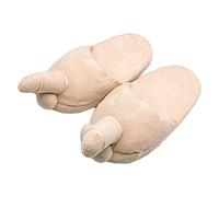 HKYFNNBW - Zapatillas divertidas para mujer y hombre, modelo de broma, suaves, de felpa, antideslizantes, zapatillas para el día de San Valentín, zapatillas para el hogar, para parejas, color carne