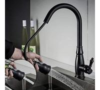 HKYPCOKVK Grifos, grifos Tipo Tirador de Cocina, Fregadero multifunción, Lavado, Piscina, Grifo extraíble, Boquilla, Ajuste de presión, Grifo de Agua(8124 Black)