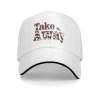 HKYTEEXP Moda Lavada de algodón Llévame lejos Dale Estilo a tu día con la Gorra de béisbol más Elegante de Todos los Tiempos Estampado Unisex