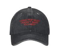 HKYTEEXP Moda Lavada de algodón Retro Odiando la música No te Hace Profundo Gorra de béisbol para Hombres Mujeres Denim Desgastado Gorra de Sol Gorras de Regalo Sombrero