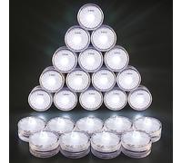 HL 24 Pcs Velas LED Sumergibles, Luz de Té Velas LED Impermeables IP68 con Baterías para Día de San Valentín, Halloween, Navidad, Decoración de Cumpleaños, Boda, Piscina y Bar - Blanco Cálido