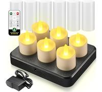HL Velas LED de Té Recargables, Velas LED Impermeables IP68 con Control Remoto, Vela LED para Día de San Valentín, Halloween, Navidad, Decoración de Cumpleaños,6Pcs, Blanco cálido