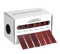 HL-YMXQ Rollo de papel de lija abrasivo de 6 granos, papel de lija surtido para carpintería, automotriz, pulido de metal, grano 80 150 240 320 400 600 por rollo 6 metros