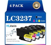 HL4win Cartuchos de Tinta LC3237 para Brother LC3237 LC3237XL Brother MFC-J5945DW MFC-J6945DW MFC-J6947DW HL-J6000DW HL-J6100DW (Negro, Cian, magena, Amarillo, 4 Unidades)
