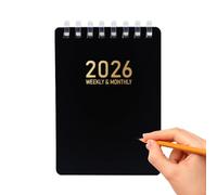 Hlagmix Agenda de día, cuaderno anillado 2026, cuaderno de trabajo de tamaño A7 para bocetos, aula, enfermería, universidad, investigación, derecho, reuniones de trabajo