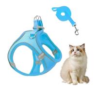 Hlagmix Arnés para perro con correas, arnés para perro sin tirones con correas, chaleco reflectante transpirable para cachorros, gatitos, gatos, senderismo, visitas veterinarias, entrenamiento, coche