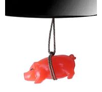 Hlagmix Decoración de espejo retrovisor, decoración interior de cerdo asado, accesorios estéticos divertidos que cambian de color para automóvil