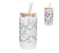 Hlagmix Taza que cambia de color, vasos de vidrio que cambian de color, con tapa y pajita, botella de vidrio reutilizable para chocolate caliente, agua fría, leche, cerveza