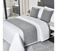 HLASMSPE Camino de Cama de Hotel, Color Sólido, Bufanda Moderna, Decoración de Colcha, Manta Protectora, Gris Claro, 50 x 180 cm para Cama de 1,2 m