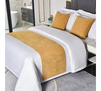 HLASMSPE Camino de Cama de Hotel de Color Sólido, Bufanda Moderna, Decoración de Colcha, Manta Protectora, Amarillo, 50 x 210 cm, para Cama de 1,5 m