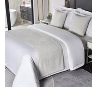 HLASMSPE Camino de Cama de Hotel de Color Sólido, Bufanda Moderna, Decoración de Colcha, Manta Protectora, Beige, 50 x 210 cm para Cama de 1,5 m