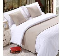 HLASMSPE Camino de cama de lino para decoración y protección de ropa de cama, color sólido, manta de cama, bufanda, colcha para hotel, dormitorio, hogar, beige, 50 x 260 cm para cama de 2 m