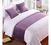 HLASMSPE Camino de cama King de terciopelo suave, decoración de cama, colcha de lujo morado, camino de cama para pie de cama, bufanda, toalla de extremo de cama para hotel, 240 x 50 cm