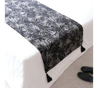HLASMSPE Camino de cama negro con borlas, funda de colcha vintage para protección de dormitorio de hotel, color negro, 70 x 200 cm, para cama de 1,5 m