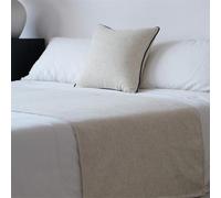 HLASMSPE Caminos de cama de lino y algodón, jacquard, decoración de ropa de cama, colcha de color sólido, funda de protección para hotel, beige, 85 x 200 cm, camino de cama para cama de 1,5 m