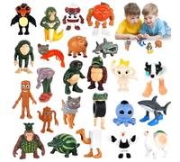Hlayshing 24 PCS Tung Tung Tungs Sahur Figuras,Italiano Brainrot Animales Juguetes Figuras,Figura de Acción Set Divertido Coleccionable Figura Escritorio Juguete Creativo Tiburón Mono y Más Juguetes