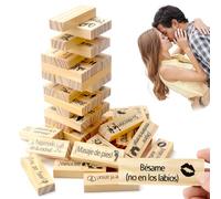 Hlayshing Juego de Torre de Bloques Traviesos Español 48 Piezas,Juegos Eróticos,Bloques Apilables de Torre de Pasion Juego,Juegos Sexuales de Parejas Adultos Español,Regalos para Una Cita Nocturna