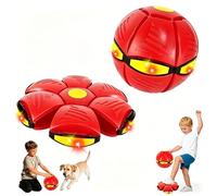 Hlayshing Pelota Mágica Rebotadora,Latillo Volador Magic Metaball con 6 Luces,Platillo Volante Mágico para Mascotas,Pelota Saltarina Niños,Doble Forma Libremente Intercambiableur Et D'Extérieur