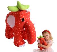 Hlayshing Steal A Brainrot Peluche,Lindo Juguete Italiano Peluche,Italian Brainrot Stuffed Figure Pillow, Peluche Suave para Decoración y Colección,Divertido Elefante de Fresa Regalo,Preocupado