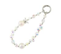 HLBEST Elegante llavero de cuentas hecho a mano con colgante de cadena para teléfono celular, cuerda de teléfono para mujer, cordón de alta resistencia para uso diario