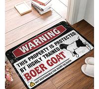 HLBSDM Alfombra de Granja Advertencia Esta Propiedad está protegida por una Cabra Boer Altamente entrenada Alfombra navideña ¿Cómo? ¿por qué estás aquí? Felpudo (Tamaño: 40 x 60 cm)