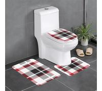 HLBSDM Alfombras de baño de 3 Piezas con Estampado de tartán clásico y Colorido en This is A Classic Plaidchecker, alfombras de Franela Suave con Funda para Inodoro en Forma de U.