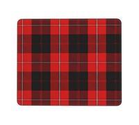 HLBSDM Alfombrilla de ratón con Borde de Goma Suave y Elegante, diseño tartán Rojo y Negro del Clan escocés Cunningham, 7,9 x 9,5 Pulgadas.