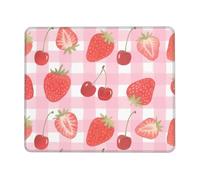 HLBSDM Alfombrilla de ratón para Juegos Strawberry Cherry, Base de Goma Antideslizante, Alfombrilla Cuadrada para ratón de Ordenador de Oficina, 10 x 12 Pulgadas.
