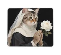 HLBSDM Alfombrilla de ratón para Ordenador Cat Lady Flower, Base de Goma Antideslizante, Cuadrada, para Ordenador doméstico, 8,3 x 10,3 Pulgadas.