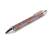 HLBSDM Bolígrafo retráctil con diseño floral mandala étnico de estilo vintage de la India, punta fina de 0,5 mm, bolígrafo de policarbonato duradero con clip para uso diario.