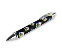 HLBSDM Bolígrafo retráctil divertido de póker con diseño de arcoíris y diseño de espadas, tinta negra, escritura suave, suministros de oficina personalizados, 1 unidad