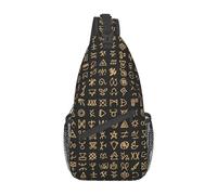 HLBSDM Bolso bandolera con notas egipcias, jeroglíficos, mochila de hombro, bandolera egipcia antigua, mochila informal de día