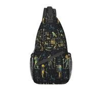 HLBSDM Bolso bandolera con notas egipcias, jeroglíficos, mochila de hombro, bandolera egipcia antigua, mochila informal de día
