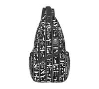 HLBSDM Bolso bandolera con notas egipcias, jeroglíficos, mochila de hombro, bandolera egipcia antigua, mochila informal de día