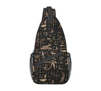 HLBSDM Bolso bandolera con notas egipcias, jeroglíficos, mochila de hombro, bandolera egipcia antigua, mochila informal de día