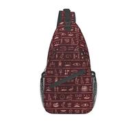 HLBSDM Bolso bandolera con notas egipcias, jeroglíficos, mochila de hombro, bandolera egipcia antigua, mochila informal de día